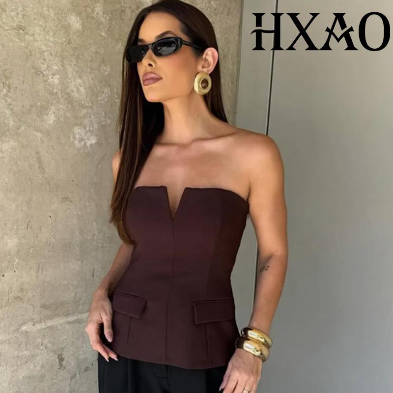 Strapless Bra Backless - HXAO-Top de tubo sin tirantes para
